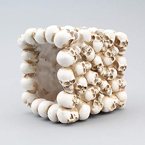 GHFT Víspera De Todos Los Santoscuadrado Pequeño Cráneo Portalápices Almacenamiento Escritorio Cosmético Lápiz Cubo De Almacenamiento De Joyas Almacenamiento En El Hogar Plantas En Macetas