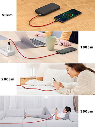 GIANAC Cable Micro USB, [4pack 0.5m+1m+2m+3m] Trenzado de Nylon Cable Carga Rápida y Sincronizació Compatible con Android, Galaxy S6 S7 J5 J7, Kindle, Sony, Nexus