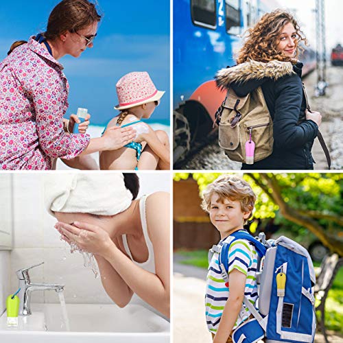 Gifort 6 Piezas Botellas de Viaje Portatiles 60ml, Botellas de Silicona Rellenables, Botellas Vacías Contenedores Viaje para Desinfectante de Manos Champú Loción Gel