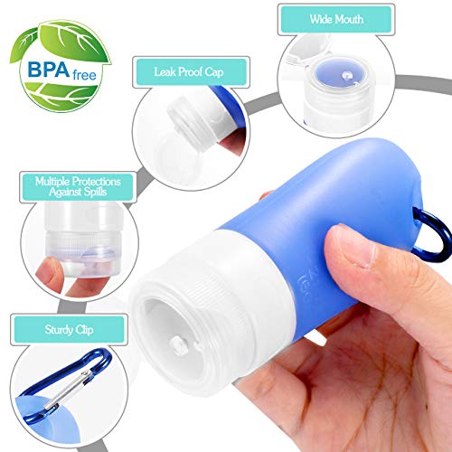 Gifort 6 Piezas Botellas de Viaje Portatiles 60ml, Botellas de Silicona Rellenables, Botellas Vacías Contenedores Viaje para Desinfectante de Manos Champú Loción Gel