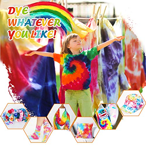 Gifort Tie Dye Kit, Textiles de Tela 18 piezas Colores Vibrantes Pinturas Ropa Tinte Graffiti para Proyectos de Bricolaje y Actividades de Fiesta