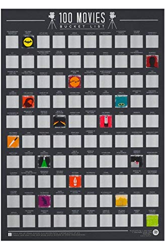 Gift Republic 100 películas – Scratch Off Cubo Lista Póster, Negro