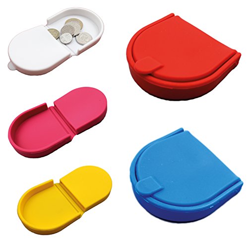 Giftsbynet Silicona plegable Cambio Monedero Dinero Funda de viaje ligero Rojo azul