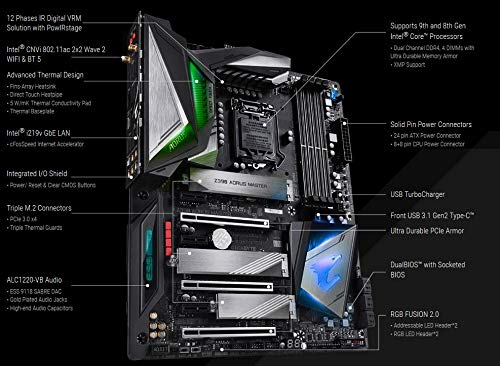 Gigabyte Z390 Aorus Master, Placa de Base, 1, Negro