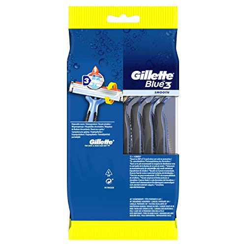 Gillette Blue3 Maquinillas Desechables para Hombre 12+4