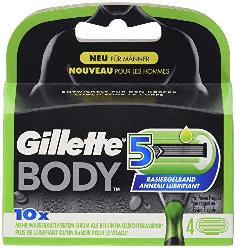 Gillette body5 Cuchillas de afeitado para hombres, 4 cuchillas de repuesto (1 x 4 unidades)