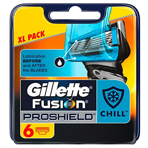 Gillette Fusion Proshield Flexball Chill Cuchillas de Afeitar para Hombre - 6 unidades