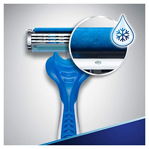 Gillette Sensor3 Cool Maquinilla Desechable De 3 Hojas, 3 Uds., Sensación Fresca Y Agradable Al Afeitarte