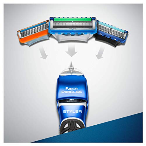 Gillette Styler Multiusos Maquinilla de Afeitar, Perfiladora + 2 Cuchillas de Recambio + 3 Cabezales