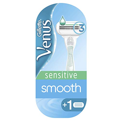 Gillette Venus Smooth Sensitive Maquinilla Para Mujer, Con 3 Hojas Que Se Adaptan A Las Curvas