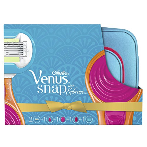 Gillette Venus Snap Mujer Compacto de la maquinilla de afeitar Set de regalo/1 x hoja de repuesto/estuche de viaje/cepillo y bolsa de viaje