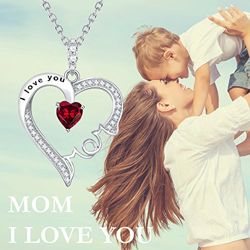 GinoMay mujer  Plata fina 925  plata de ley Round Brilliant   Red Ruby