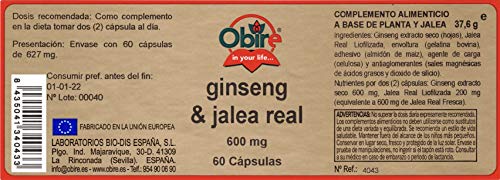 Ginseng & jalea real 600 mg. 60 capsulas (Pack 2 unid.)