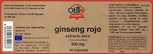 Ginseng rojo 500 mg. (ext. seco) 90 capsulas (Pack 2 unid.)