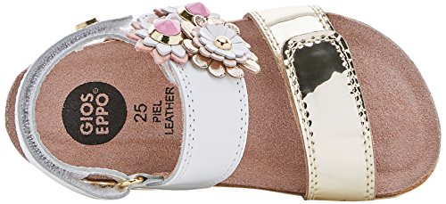 Gioseppo 43862, Sandalias con Punta Abierta para Niñas, Dorado (Oro-Blanco), 28 EU