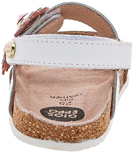 Gioseppo 43862, Sandalias con Punta Abierta para Niñas, Dorado (Oro-Blanco), 28 EU