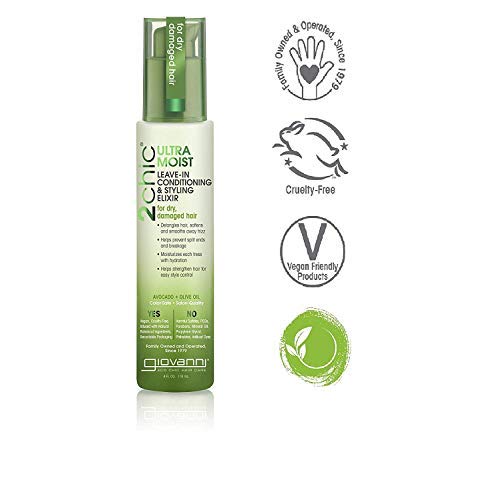 Giovanni 2chic, Ultra Moist - Acondicionador sin aclarado y elixir modelador, de aguacate y aceite de oliva (118 ml)
