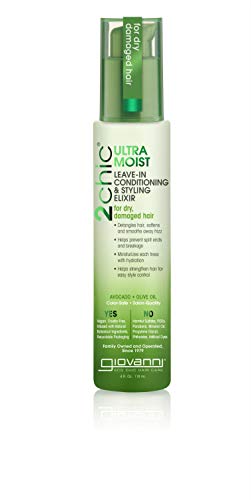 Giovanni 2chic, Ultra Moist - Acondicionador sin aclarado y elixir modelador, de aguacate y aceite de oliva (118 ml)