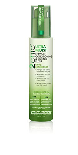 Giovanni 2chic, Ultra Moist - Acondicionador sin aclarado y elixir modelador, de aguacate y aceite de oliva (118 ml)