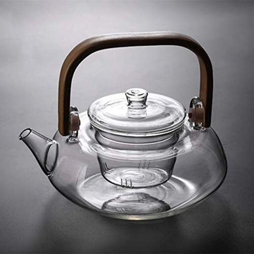 Giow Tetera, teteras de Vidrio Resistentes a Altas temperaturas, Vigas elevadas de bambú Estufa de cerámica eléctrica té perfumado Juegos de té teteras domésticas