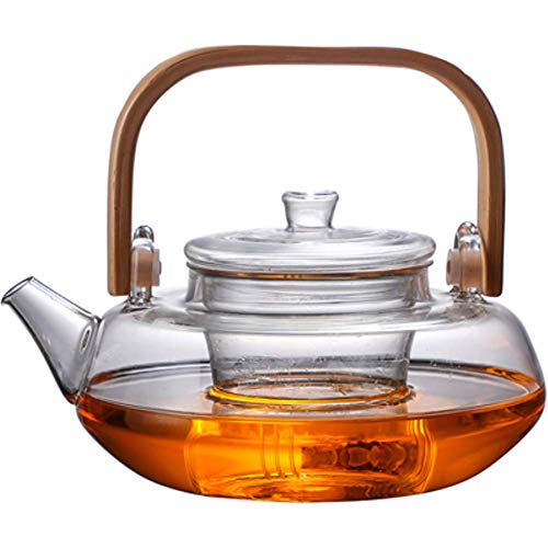 Giow Tetera, teteras de Vidrio Resistentes a Altas temperaturas, Vigas elevadas de bambú Estufa de cerámica eléctrica té perfumado Juegos de té teteras domésticas