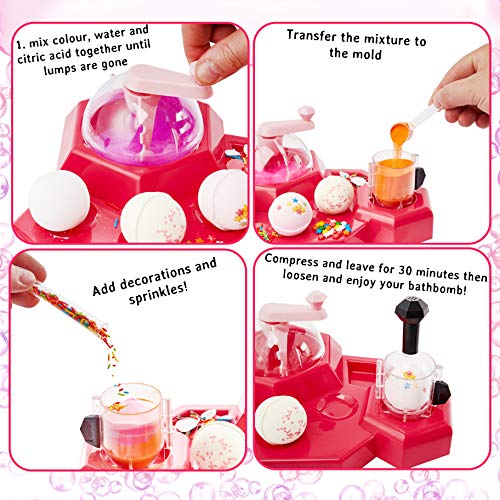 Girl Tribe Kit para Hacer Bombas De Baño | Juego de Bombas de Baño Efervescentes con Moldes | Juegos Educativos para Niñas | Kit de Manualidades | Regalos Originales