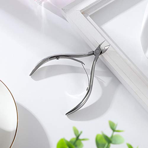 Girls'love talk Alicates de Corte de Cutícula de Acero Inoxidable Profesional y Removedor,Herramientas de Manicura Pedicura Duraderas(Plata)