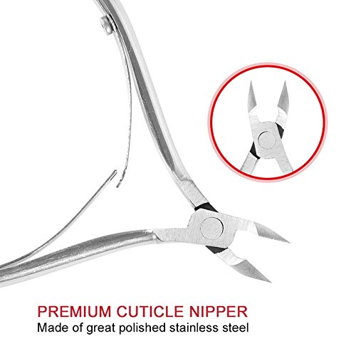 Girls'love talk Alicates de Corte de Cutícula de Acero Inoxidable Profesional y Removedor,Herramientas de Manicura Pedicura Duraderas(Plata)