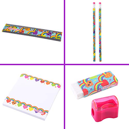 GirlZone Regalos para Niñas -Estuche Escolar Completo Niña, 43 Piezas De Útiles Escolares, Cumpleaños De Arco Iris y Unicornios, Estuche Escolar Niña 4 a 12 años