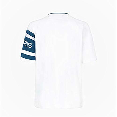 Givenchy - Camiseta de hombre blanca con rayas de contraste 4G y logotipo bordado blanco S