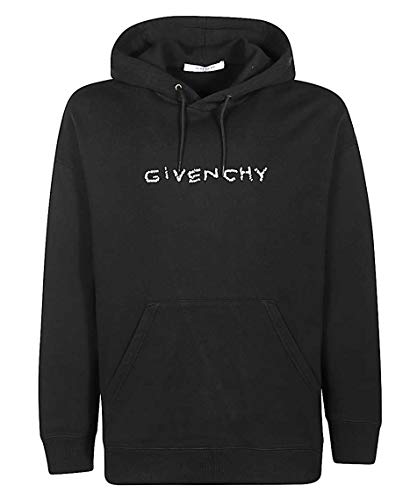 Givenchy - Sudadera para hombre, color negro, con capucha y logotipo asimétrico Negro
 XXL