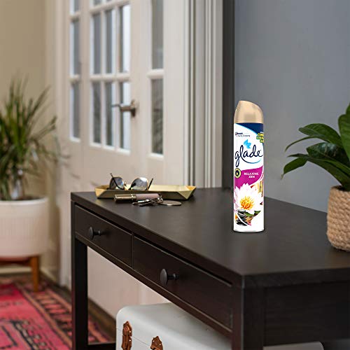 Glade - Ambientador Aerosol, eliminación de malos olores,  hasta 7 horas de fragancia Relax Zen, con aceites esenciales, 1 unidad - 300ml
