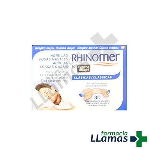 GlaxoSmithKline RHINOMER BREATHE RIGHT TIRA NASAL COLOR TALLA GRANDE 30 UNIDADES