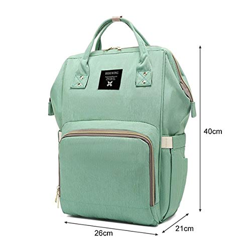 Glenmore's Page Mochila Carro Bebe Pañales Bolso Maternal Mochilas para Mama Impermeable Grande Mochilas Viaje (verde)