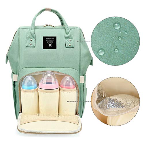 Glenmore's Page Mochila Carro Bebe Pañales Bolso Maternal Mochilas para Mama Impermeable Grande Mochilas Viaje (verde)