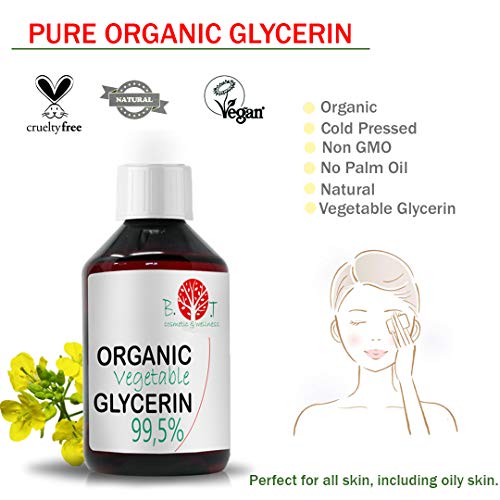 Glicerina Liquido Vegetal Pura natural Ecologica 99% PhEur Glicerol 100% Natural Grado farmaceutico y Alimentario, para Jabon, Cosmetica, 132g / 100 ml