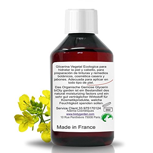 Glicerina Liquido Vegetal Pura natural Ecologica 99% PhEur Glicerol 100% Natural Grado farmaceutico y Alimentario, para Jabon, Cosmetica 330g