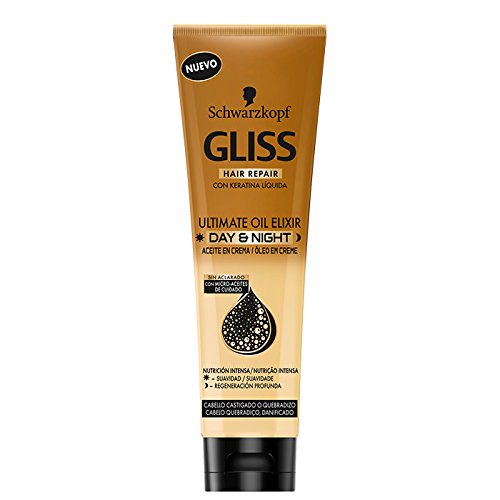 Gliss Aceite en Crema Day&Night Ultimate Oil Elixir de Schwarzkopf para cabello Castigado o quebradizo - 1 ud de 150ml
