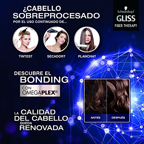 Gliss - Champú Fiber Therapy - 250ml (pack de 6) Total: 1500ml