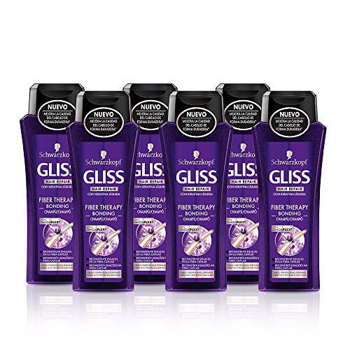 Gliss - Champú Fiber Therapy - 250ml (pack de 6) Total: 1500ml