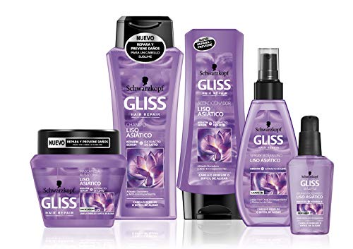 GLISS champú liso asiático con keratina líquida bote 400 ml