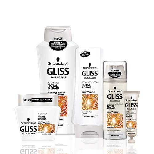 Gliss - Champú Total Repair - Previene daños en el cabello aportando suavidad - 400ml - Schwarzkopf x pack de 3 = 1200ml