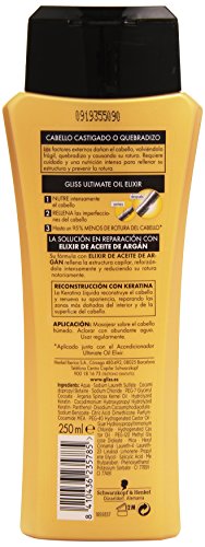 Gliss - Champú Ultimate Oil Elixir para Cabellos Quebradizos, 250ml