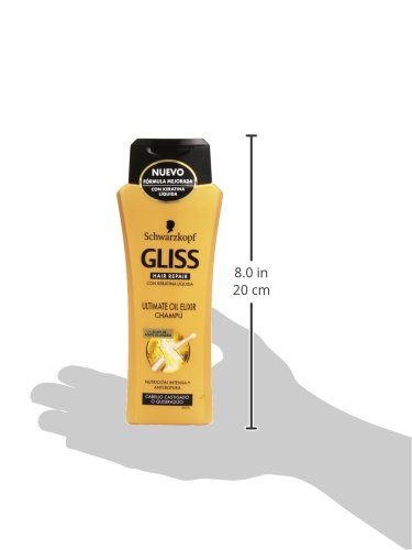 Gliss - Champú Ultimate Oil Elixir para Cabellos Quebradizos, 250ml