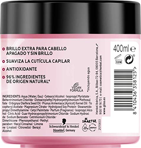 Gliss - Mascarilla Proteína 4 En 1 Aceite de Babassu 400Ml