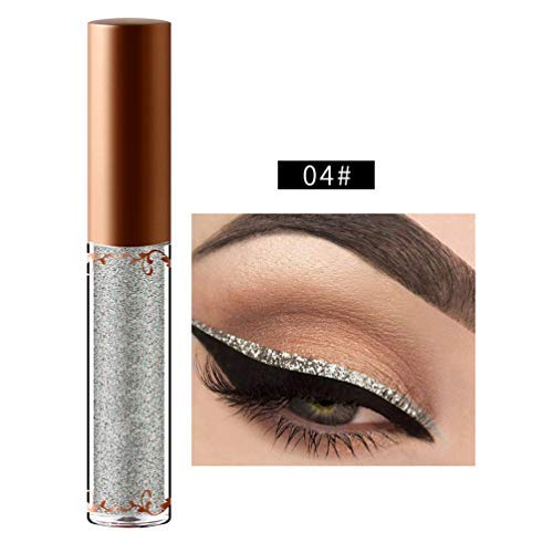 Glitter Liquid Eyeliner, pluma de larga duración resistente al agua para sombras de ojos Cosmetic Professional Glitter maquillaje metálico brillante(1)