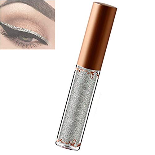 Glitter Liquid Eyeliner, pluma de larga duración resistente al agua para sombras de ojos Cosmetic Professional Glitter maquillaje metálico brillante(1)