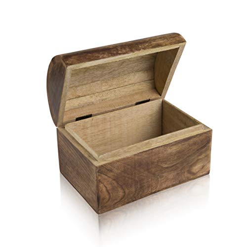 Global Village Bazaar - Joyero decorativo hecho a mano de madera con caja para joyas, organizador de joyas, caja de recuerdos, caja de recuerdos, caja de candado, caja de 9 x 6 pulgadas