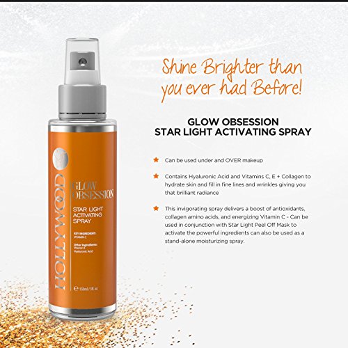 GLOW OBSESSION - Spray Facial 20% Vitamina C. Anti-edad, humectación profunda y protección contra agentes ambientales. 400% más FUERTE que la competencia. Con 10% Ácido Hialurónico