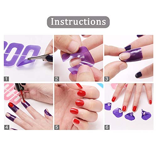 Gobesty Pegatinas de uñas desechables desprendibles, herramienta de manicura 80pcs anti desbordamiento envoltura cinta protectora de uñas para decoración de pintura de uñas